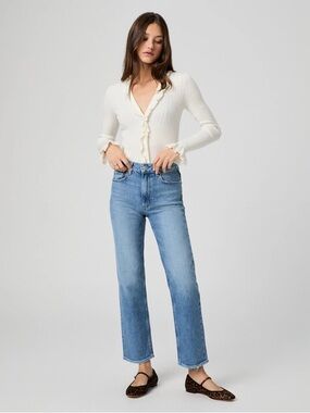 Paige Sz 27 Stevie Ankle Straight Jean In Heroes Blue